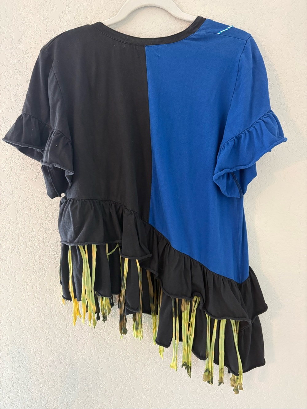 Rising International 90's Hippie Boho Festival Short Sleeve Fringe Top Shirt - Picture 5 of 8